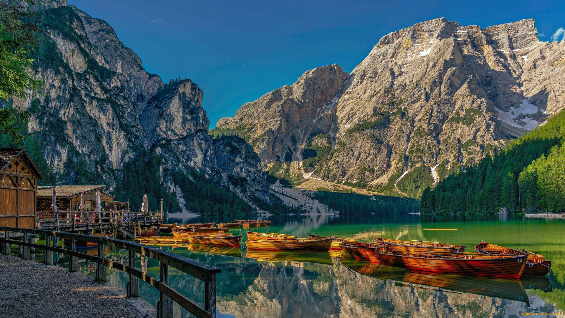 lake braies, south tyrol, italy, , ,  , lake, braies, south, tyrol